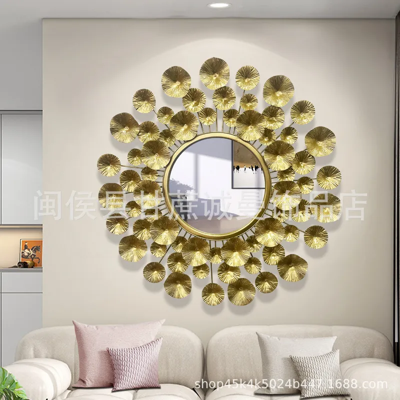 Interior Design Luxury Living Room - กระจกตกแต่งผนังโลหะสีทองสไตล์ยุโรปสำหรับห้องนั่งเล่น ตกแต่งผนังพื้นหลัง ศิลปะการตกแต่งบ้านหรูหราทันสมัย