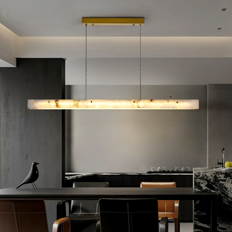 Interior Design Kitchen Modern - โมเดิร์นโมเดิร์นหินอ่อนยาวจี้ตกแต่งโต๊ะรับประทานอาหารโต๊ะกาแฟห้องครัว Tea Room Modern Design โรงแรมหรูหราตกแต่งภายใน
