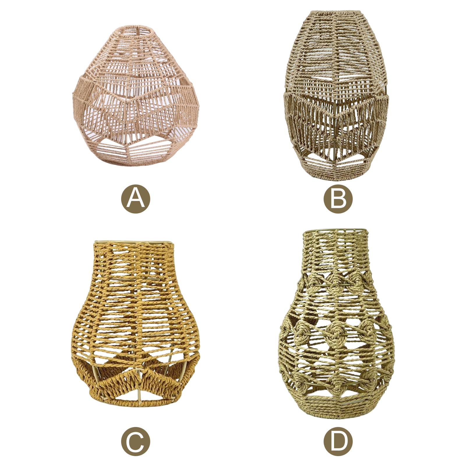 Wicker Pendant Shade - โคมไฟเพดานสไตล์โบโฮ ทำจากเชือกกระดาษและหวาย งานถักมือ