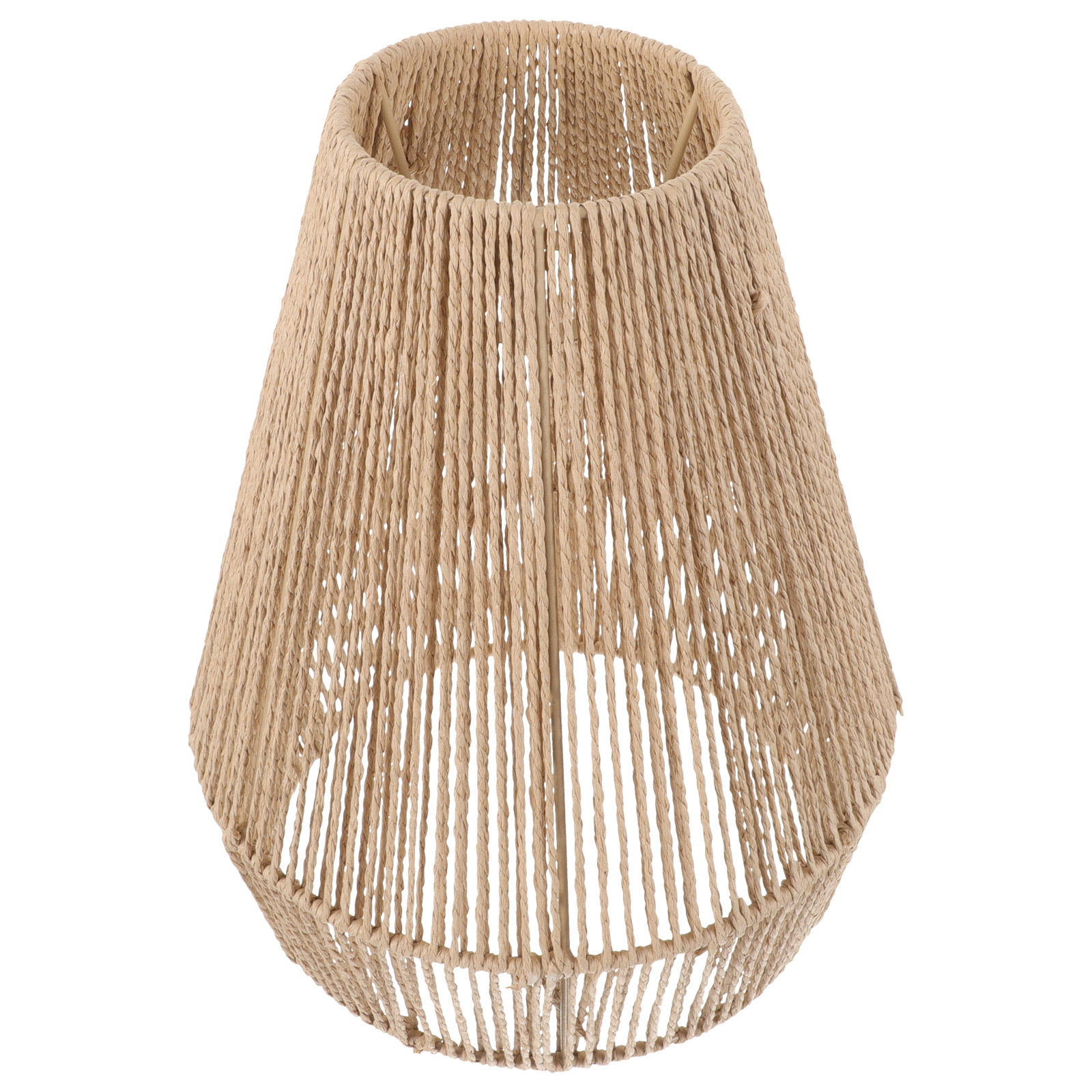 Wicker Pendant Shade - โคมไฟทอมือสไตล์เรโทร รัสติก มินิมอล โคมไฟแขวนทำจากเชือกกระดาษหวาย สำหรับโคมไฟตั้งโต๊ะ โคมไฟตั้งพื้น