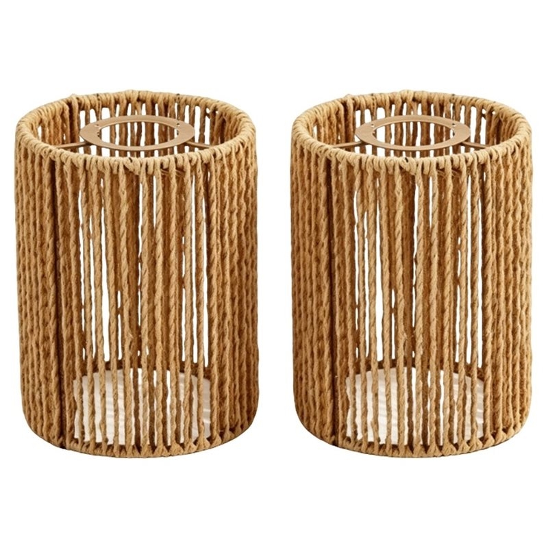Wicker Pendant Shade - โคมไฟแขวน ABKL-Handwoven Wicker Shade ทำจากเชือกกระดาษถัก สำหรับเกสต์เฮาส์และบาร์
