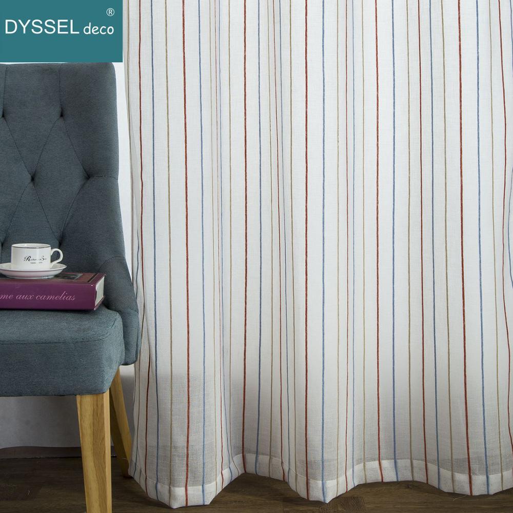 Linen Curtain Eyelet - โมเดิร์นสีขาวลายผ้าลินินผ้าม่าน Rod Pocket Grommet สําหรับตกแต่งบ้านห้องนั่งเล่นห้องนอน -