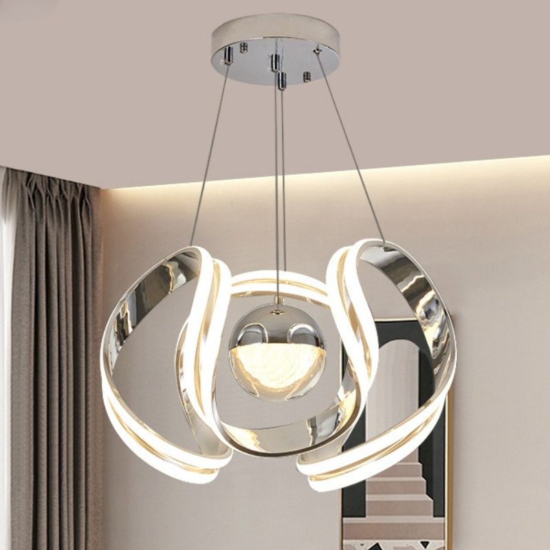 Interior Design Remote - โคมไฟแขวนสไตล์นอร์ดิกหรูหราสำหรับห้องนั่งเล่น/ห้องรับประทานอาหาร โคมไฟดีไซน์ทันสมัย เรียบง่าย ตกแต่งภายในบ้าน