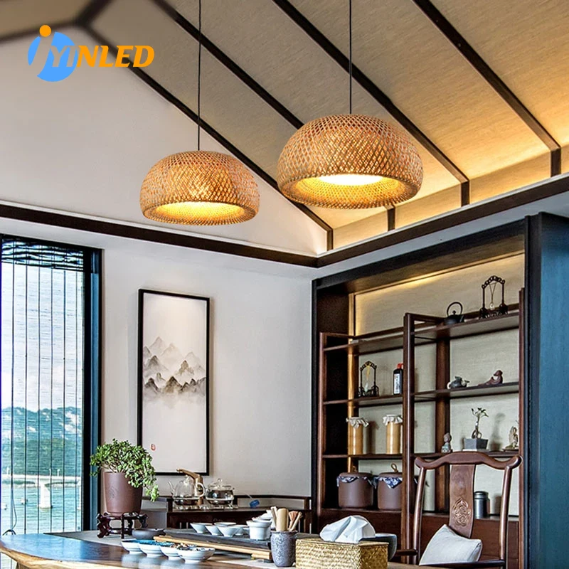 โคมไฟหวาย E27จากหวายธรรมชาติโค - Wicker Pendant Shade บทวิจารณ์และราคา