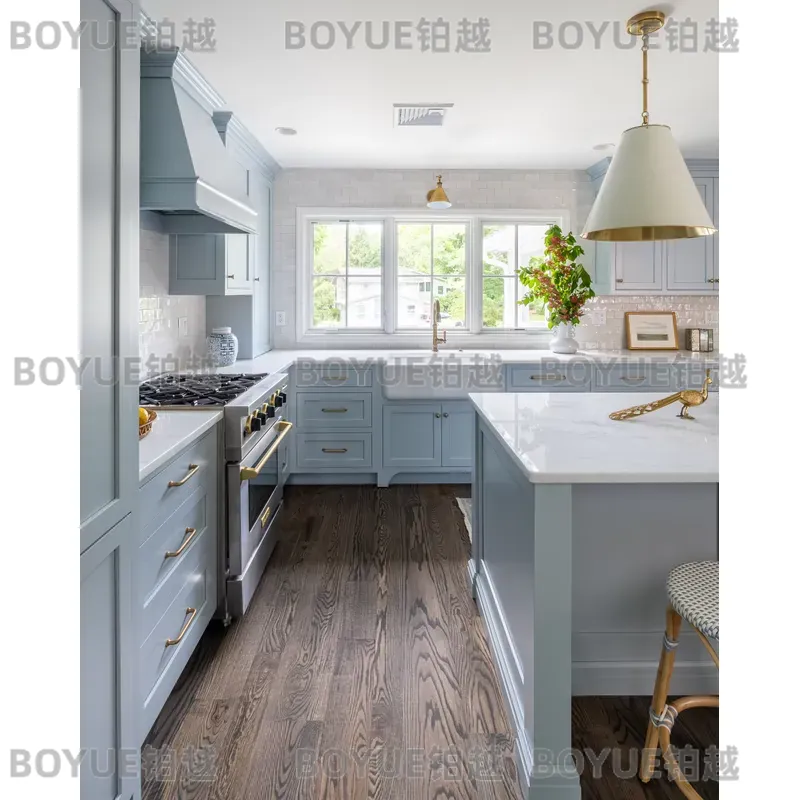 ตู้ครัวไม้เนื้อแข็งหรูหราทันสม - Interior Design Kitchen Modern บทวิจารณ์และราคา