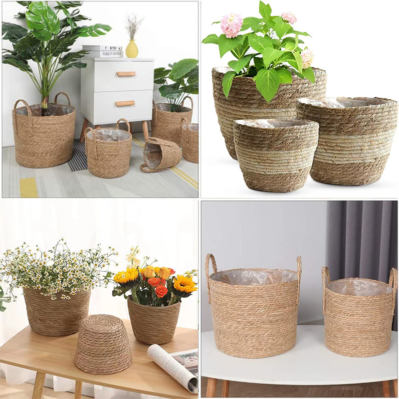 กระถางต้นไม้ทำจากหวายธรรมชาติท - Rattan Tray Handle บทวิจารณ์และราคา