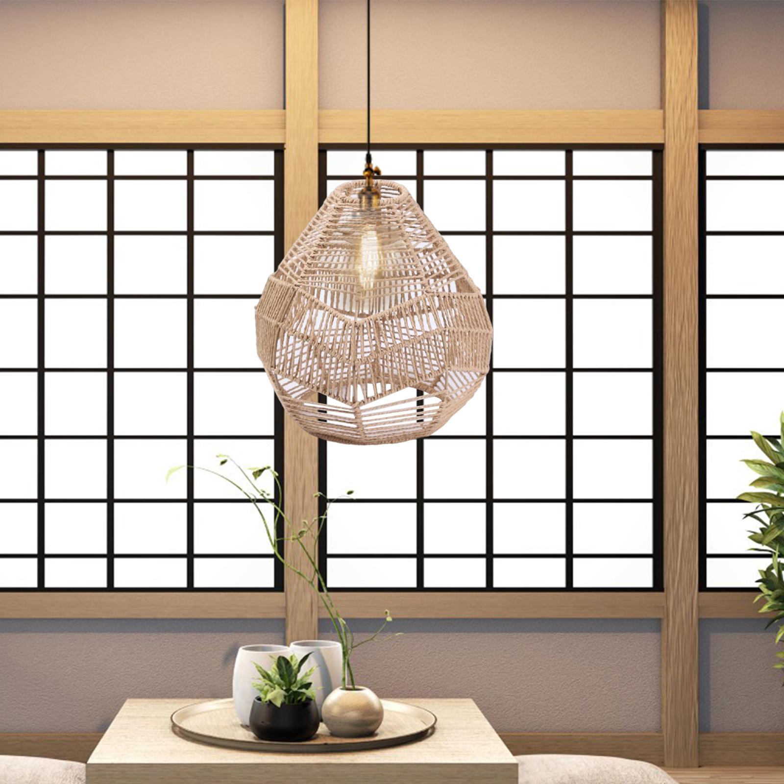 โคมไฟเพดานสไตล์โบโฮ ทำจากเชือก - Wicker Pendant Shade บทวิจารณ์และราคา