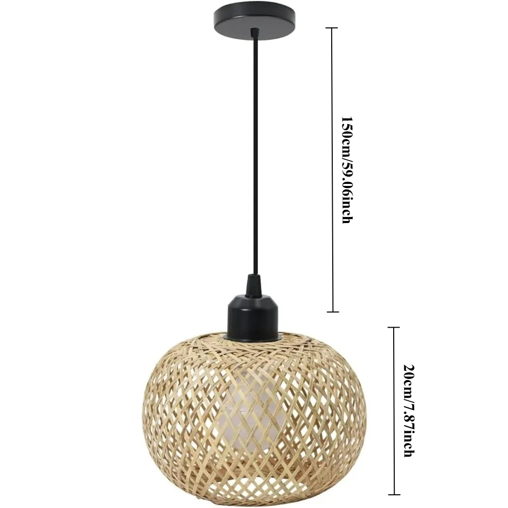 โคมไฟห้อยเพดานสไตล์ญี่ปุ่น ทำจ - Wicker Pendant Shade บทวิจารณ์และราคา