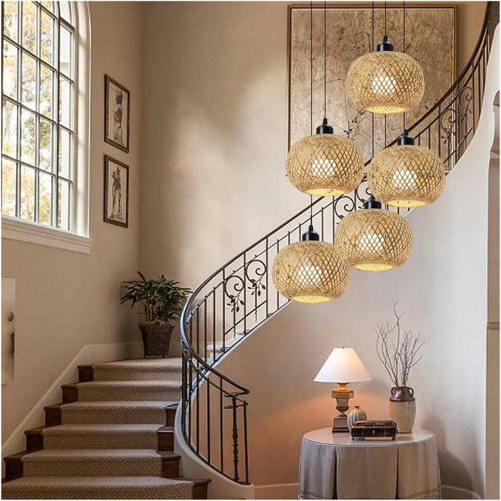 โคมไฟห้อยเพดานสไตล์ญี่ปุ่น ทำจ - Wicker Pendant Shade บทวิจารณ์และราคา