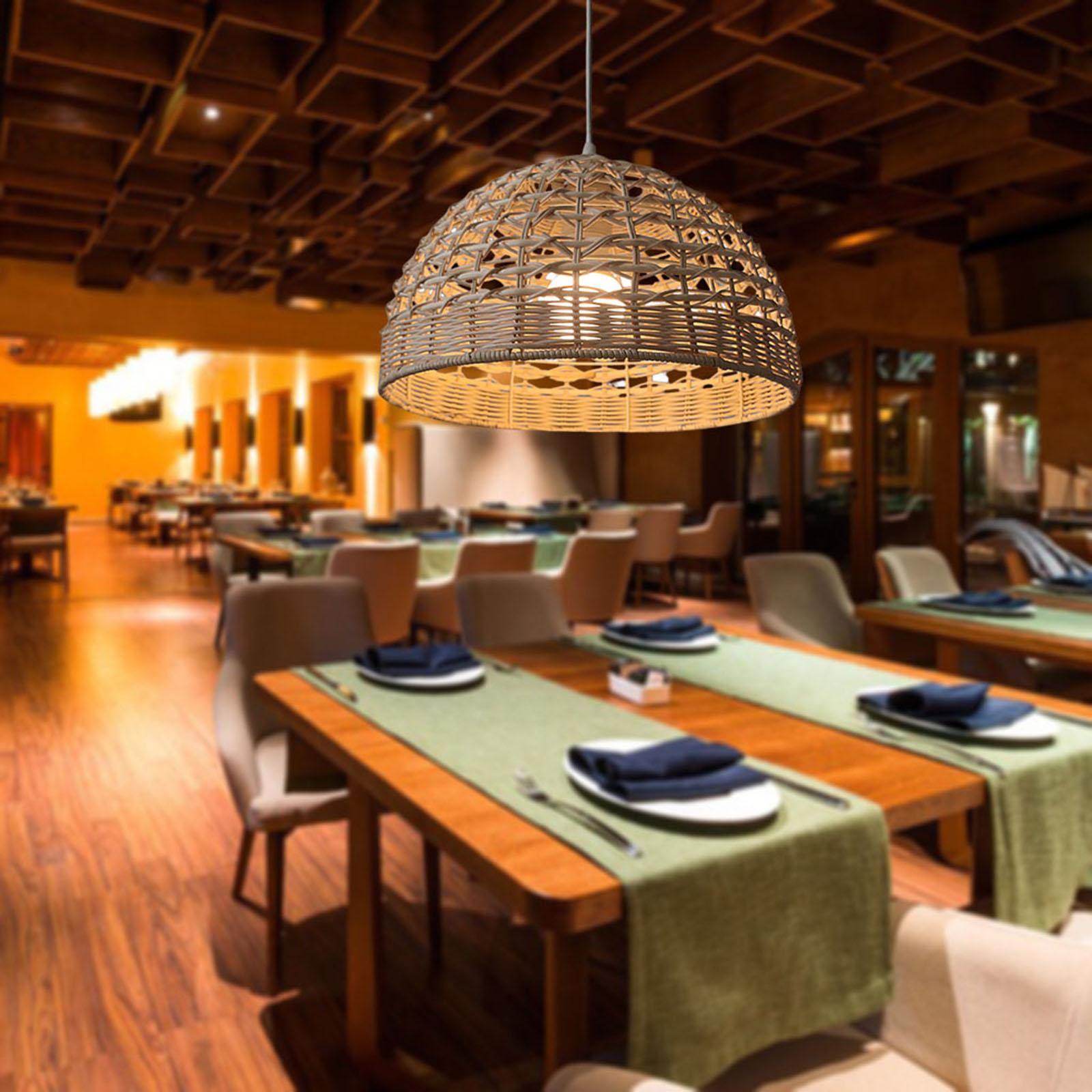 โคมไฟหวายทรงกลม  ฝาครอบโคมไฟแบ - Wicker Pendant Shade บทวิจารณ์และราคา