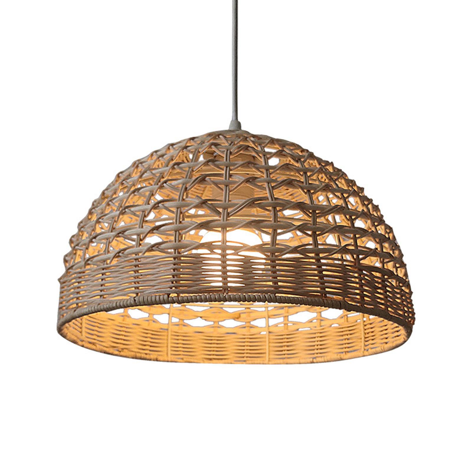 โคมไฟหวายทรงกลม  ฝาครอบโคมไฟแบ - Wicker Pendant Shade บทวิจารณ์และราคา