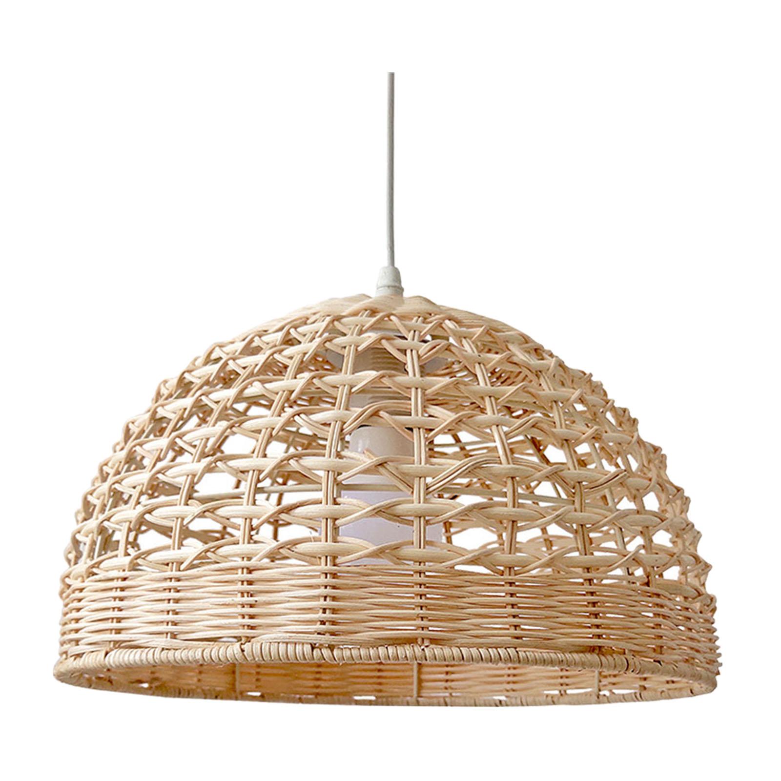 โคมไฟหวายทรงกลม  ฝาครอบโคมไฟแบ - Wicker Pendant Shade บทวิจารณ์และราคา