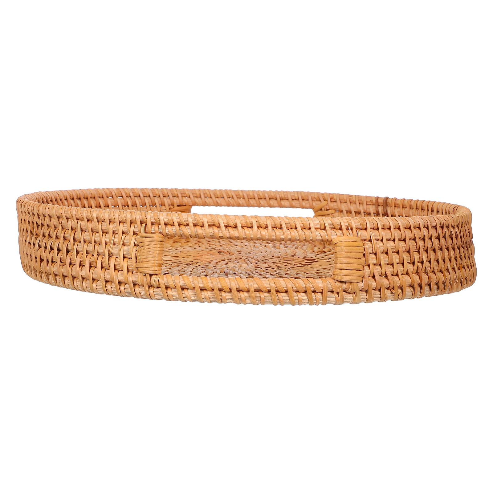 ถาดหวายทรงกลมขนาด 14 นิ้ว ตะกร - Rattan Tray Handle บทวิจารณ์และราคา