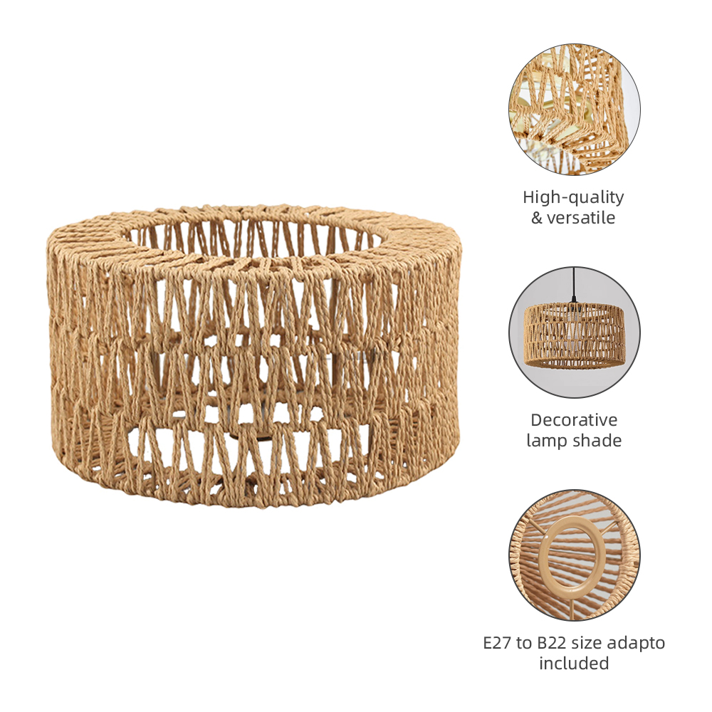 โคมไฟหวายสาน E27โป๊ะโคมไฟหวายส - Wicker Pendant Shade บทวิจารณ์และราคา
