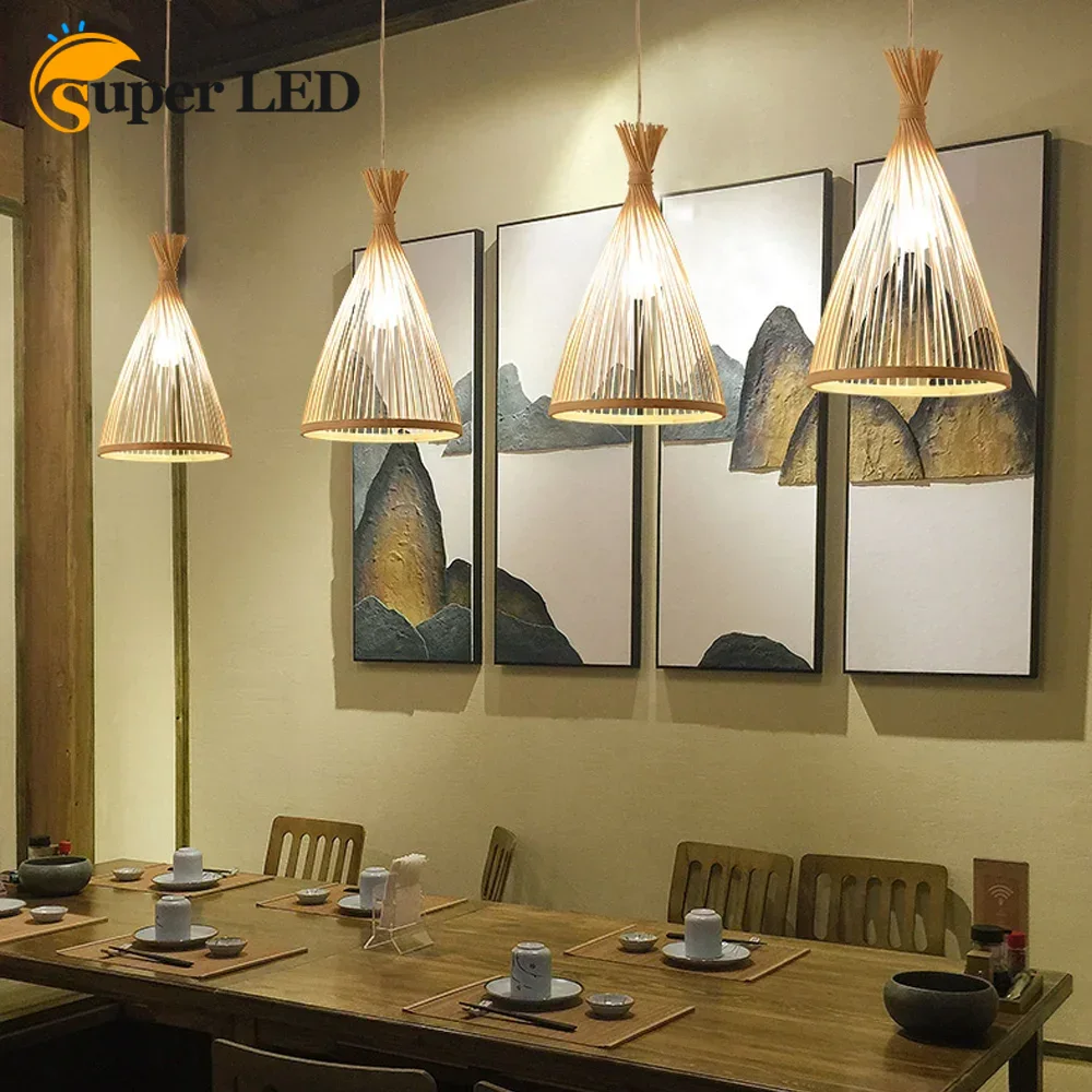 โคมไฟระย้าหวายจากไม้ไผ่ธรรมชาต - Wicker Pendant Shade บทวิจารณ์และราคา