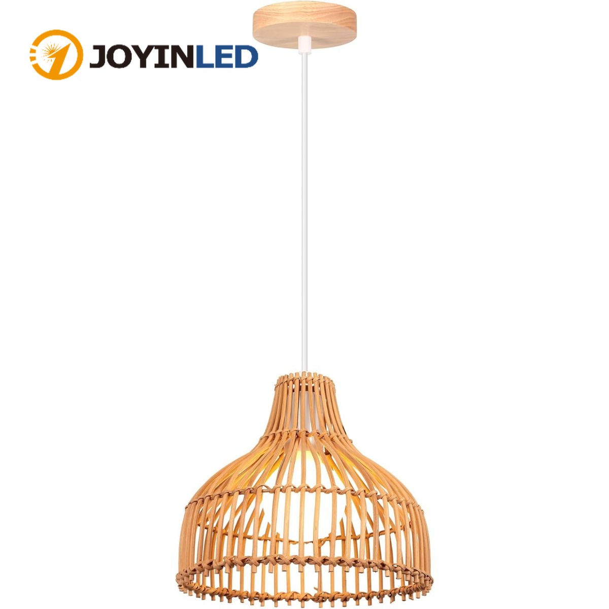 โคมไฟหวายสานสไตล์โบโฮ โคมไฟไม้ - Wicker Pendant Shade บทวิจารณ์และราคา