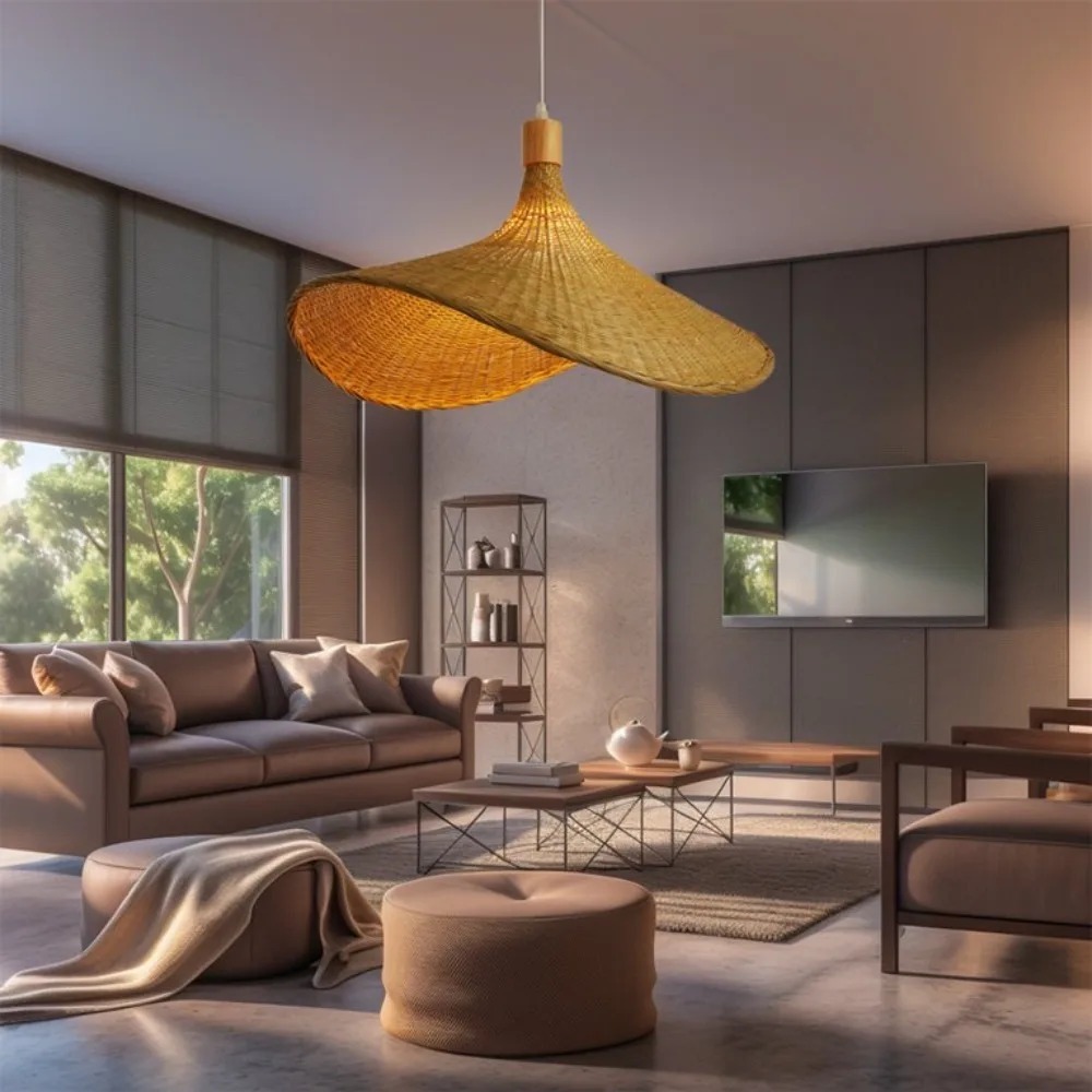 โคมไฟเพดานหวายสาน JOYINLED โคม - Wicker Pendant Shade บทวิจารณ์และราคา