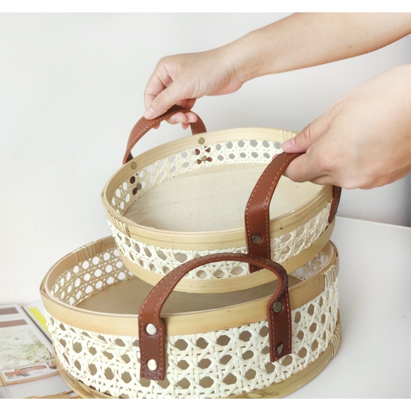 ถาดหวายสไตล์นอร์ดิกทำมือ พร้อม - Rattan Tray Handle บทวิจารณ์และราคา