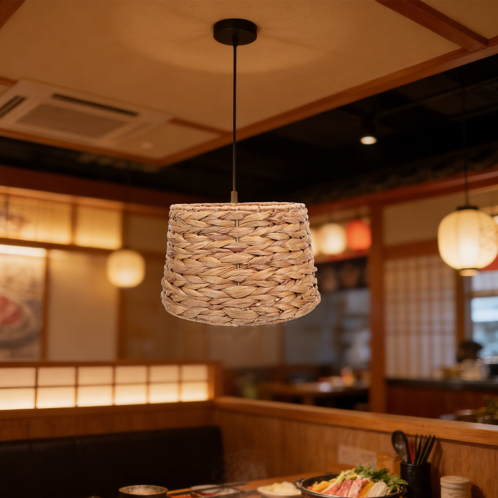 โคมไฟทรงกลมทำจากหญ้าทะเล เส้นผ - Wicker Pendant Shade บทวิจารณ์และราคา