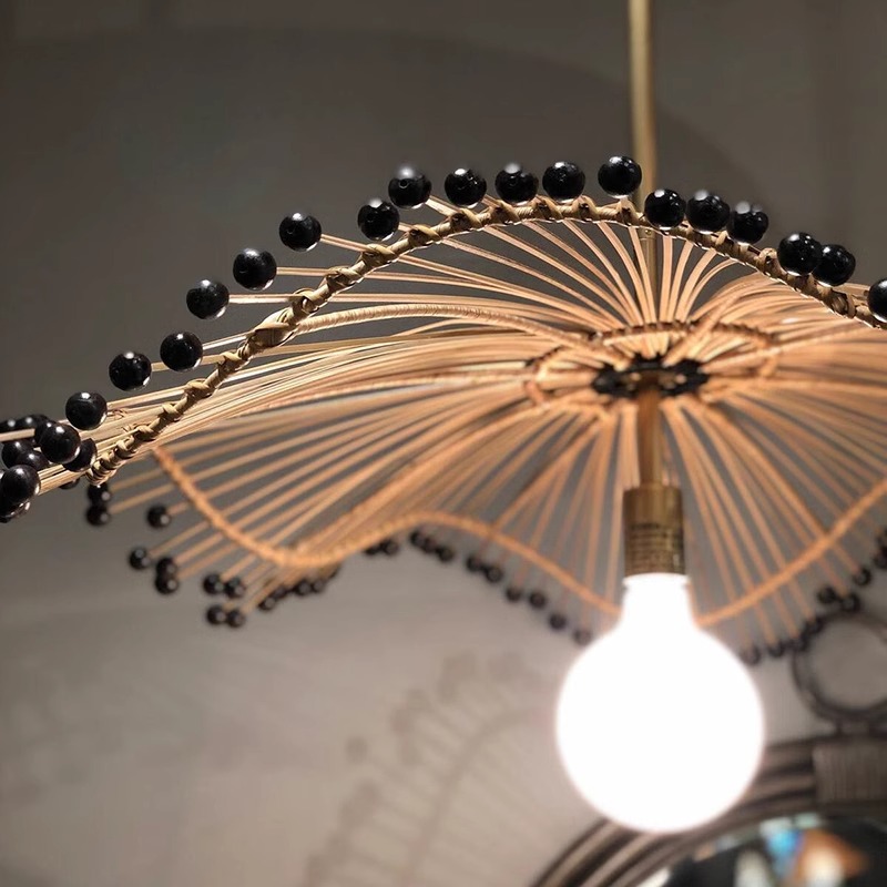 สไตล์ญี่ปุ่น Wabi Sabi Handmad - Wicker Pendant Shade บทวิจารณ์และราคา