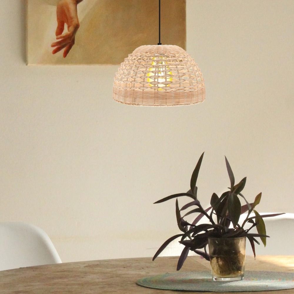 โคมไฟหวายทรงกรง โคมไฟแขวนเพดาน - Wicker Pendant Shade บทวิจารณ์และราคา