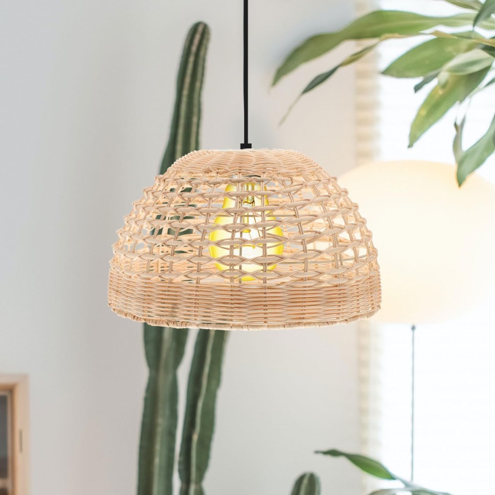 โคมไฟหวายทรงกรง โคมไฟแขวนเพดาน - Wicker Pendant Shade บทวิจารณ์และราคา