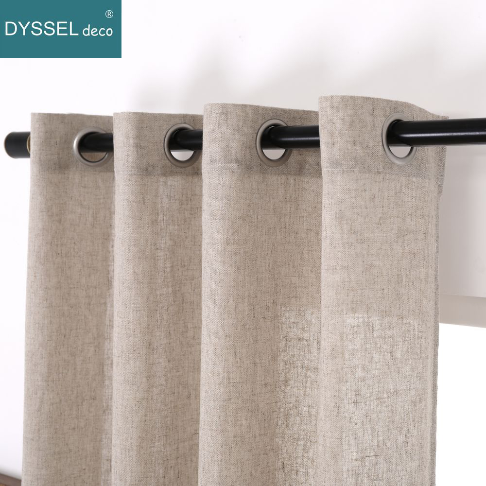 Solid Home ตกแต่ง Anti-UV ผ้าล - Linen Curtain Eyelet บทวิจารณ์และราคา