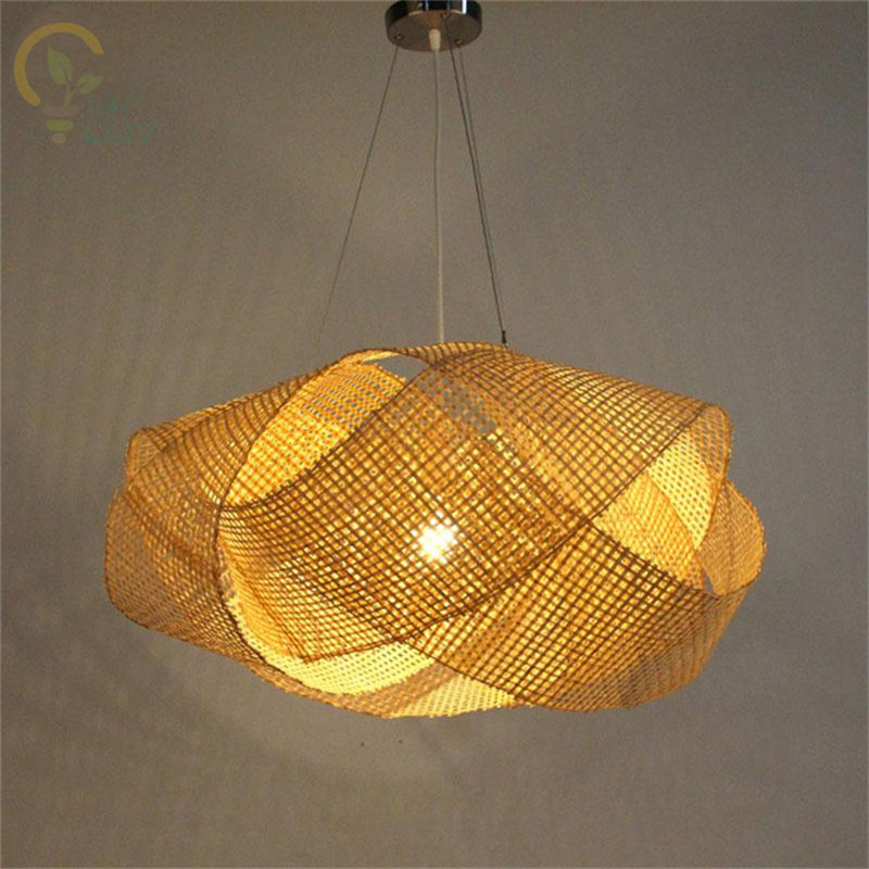 ใหม่จีนไม้ไผ่หวายหวาย Cloud Sh - Wicker Pendant Shade บทวิจารณ์และราคา