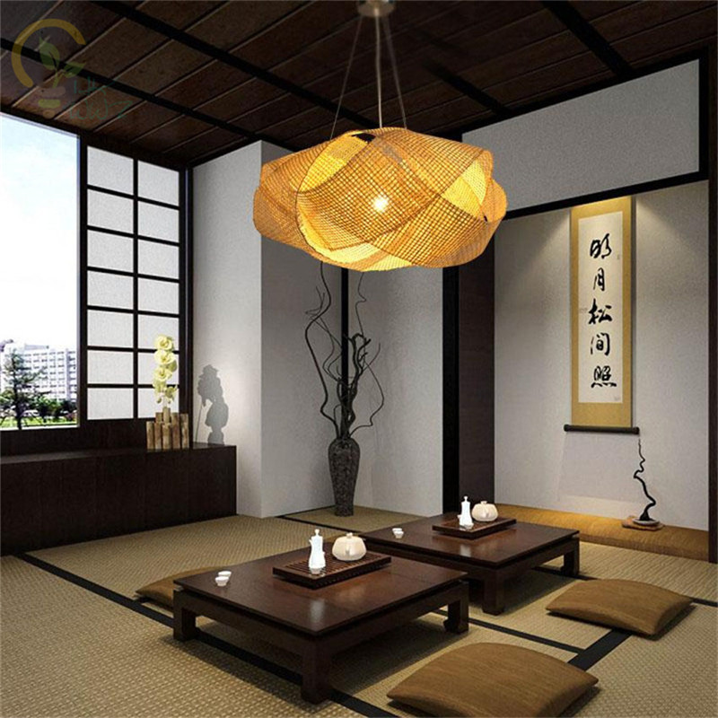 ใหม่จีนไม้ไผ่หวายหวาย Cloud Sh - Wicker Pendant Shade บทวิจารณ์และราคา