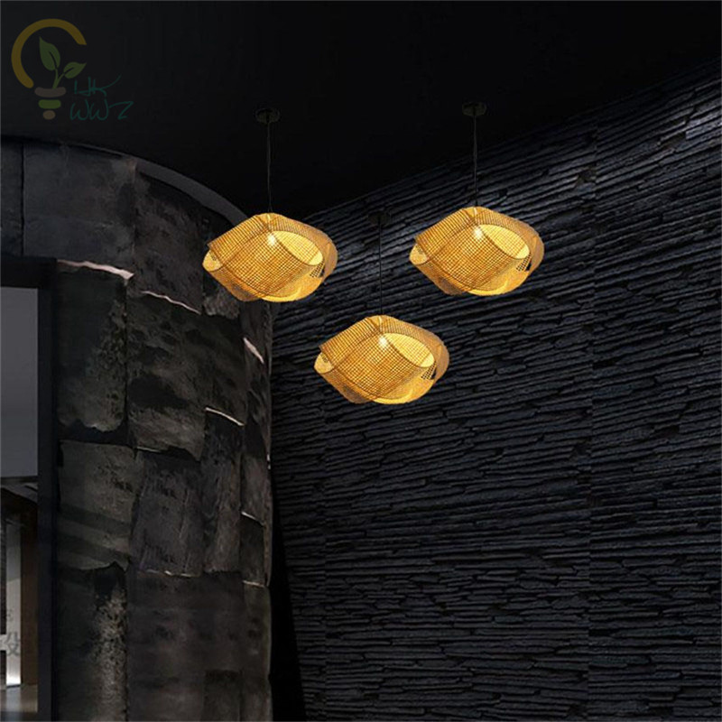 ใหม่จีนไม้ไผ่หวายหวาย Cloud Sh - Wicker Pendant Shade บทวิจารณ์และราคา