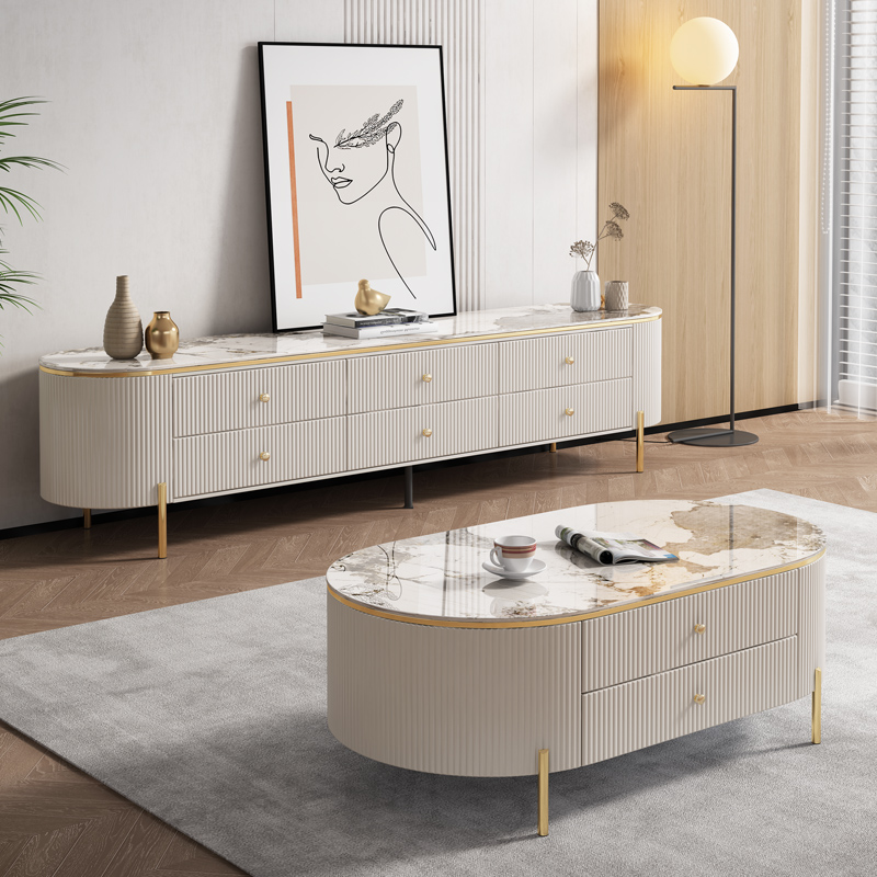 ชุดโต๊ะวางทีวีและโต๊ะกาแฟไม้หน - Interior Design Luxury Living Room บทวิจารณ์และราคา