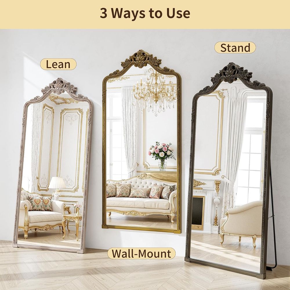 กระจกติดผนังทรงโค้งเต็มตัว ขนา - Arch Mirror Leaning บทวิจารณ์และราคา